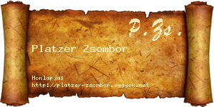 Platzer Zsombor névjegykártya